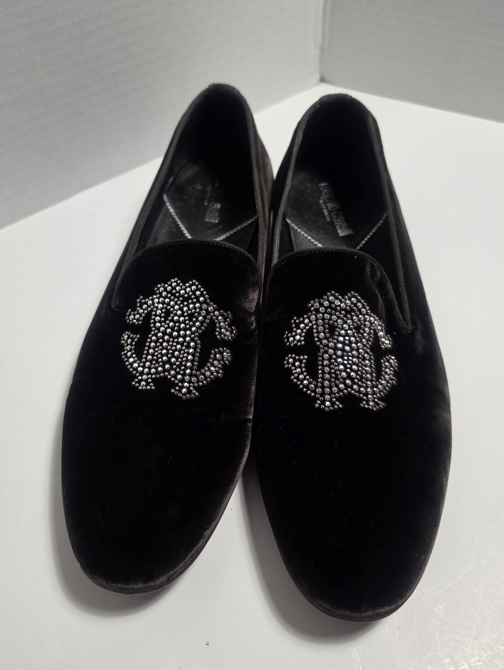 Cavalli Velvet Loafers Monogram Slip On Shoes 45 / 12 Formal